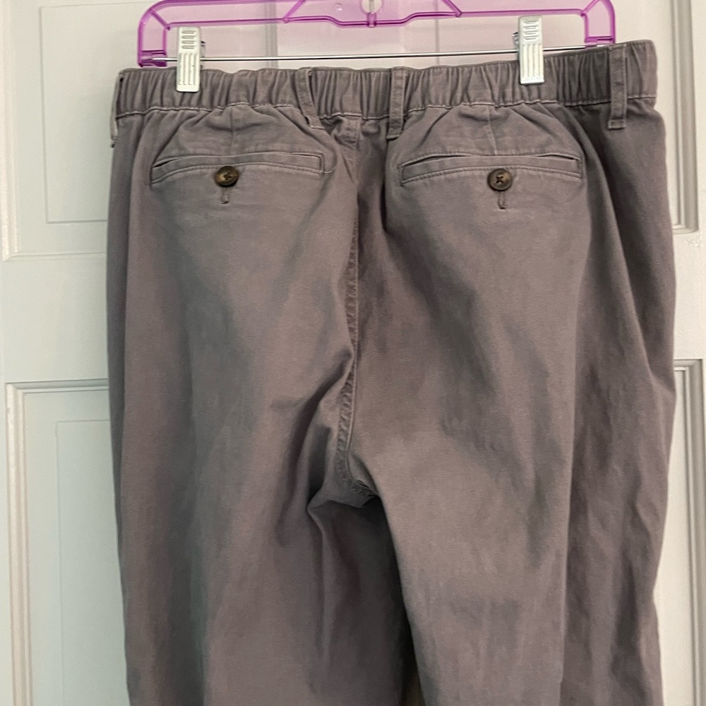 Euc Gray Amazon Basic Chino Elastic Waist Joggers… - image 5